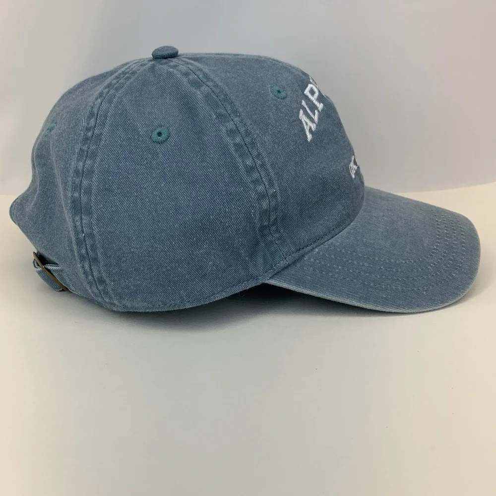 Alpha Phi Oklahoma Hat Star Blue Denim Adjustable Strap Baseball Cap